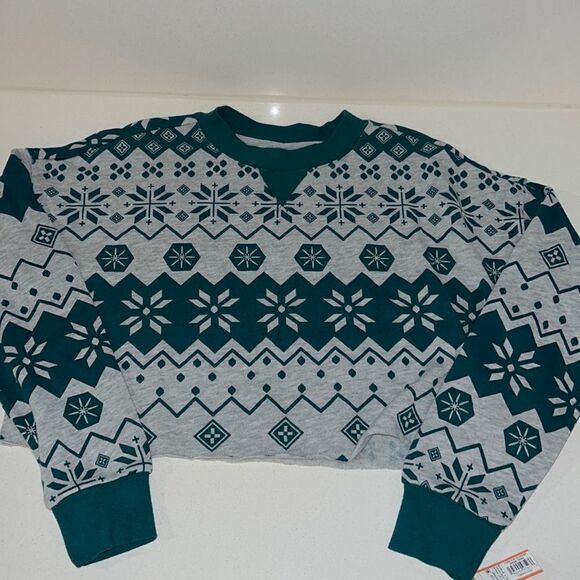 Colise Womens Sweater Cropped Fleece Print Size Small NWT - Picture 1 of 6